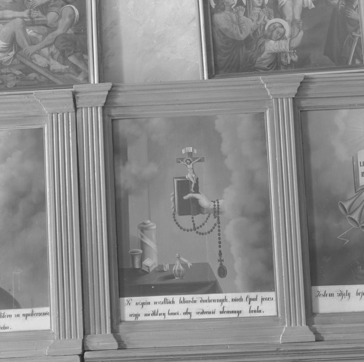 klasztor ss. Mniszek Benedyktynek - kościół pw. Najświętszej Maryi Panny i św. Wojciecha - wnętrze - obraz w zapleczu stall, skan 1