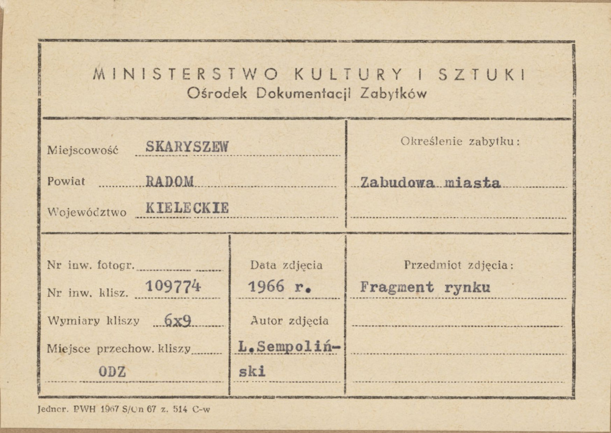 Miasto - fragment rynku - metryczka, skan 1