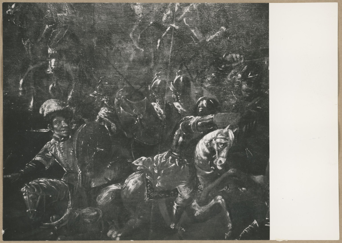 Pałac biskupów - wnętrze , II pokój senatorski , fragment plafonu , skan 1