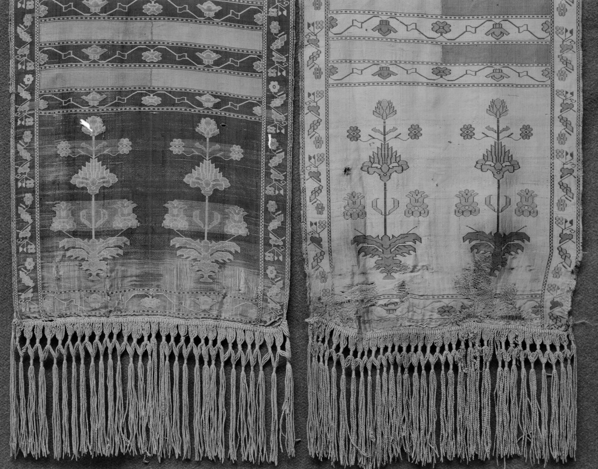 kościół pw. Wniebowzięcia Najświętszej Maryi Panny i św. Zygmunta - Muzeum Diecezjalne - zbiory - pas kontuszowy z Krakowa - fragment, skan 1