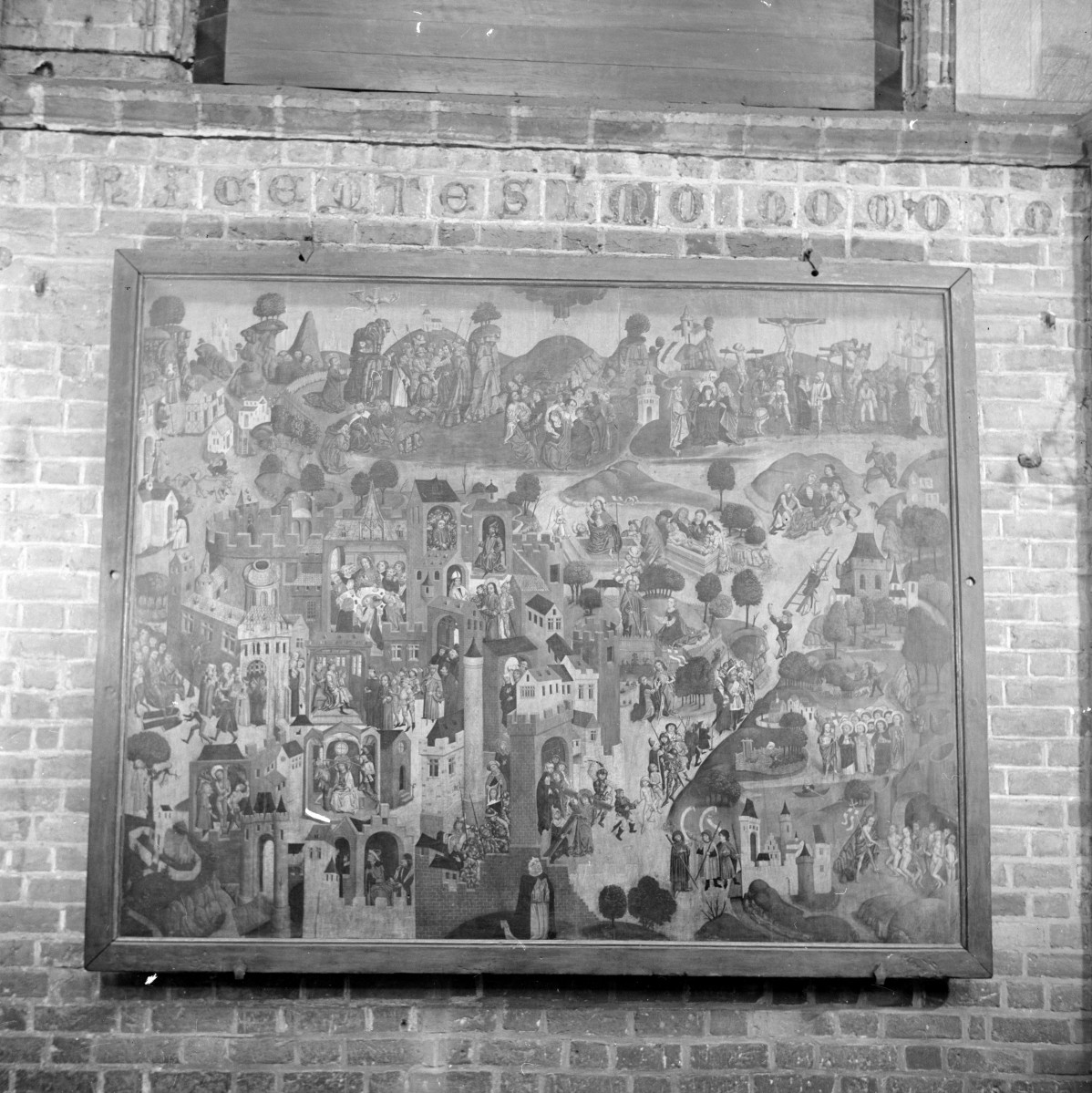 kościół Świętych Apostołów Jakuba i Filipa - prezbiterium, obraz pasyjny z ok 1480 - 90, skan 1
