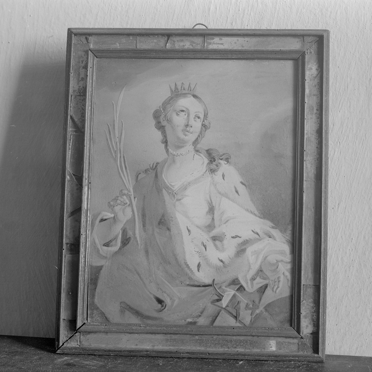 klasztor ss. Mniszek Benedyktynek - zbiory - obraz św. Katarzyny /na szkle/ z XVIII w., skan 1