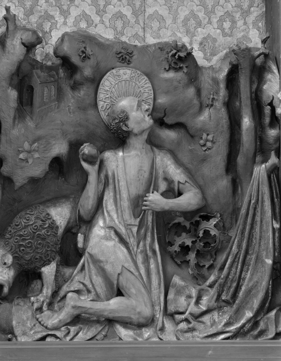 Kościół Najświętszej Marii Panny - wnętrze: tryptyk św. Hieronima, środkowy fragment, skan 1