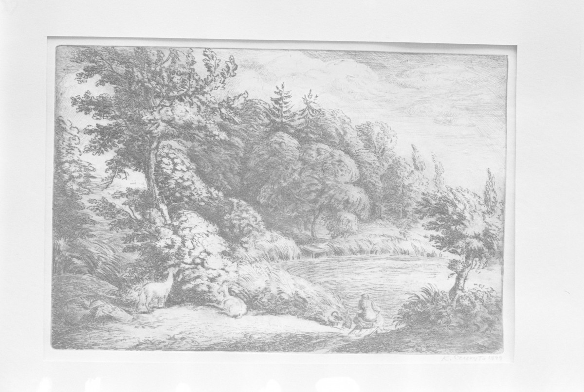 Muzeum Pomorskie w Toruniu, Czutyłło Koźma "Pejzaż", akwarela 240x310mm, skan 1