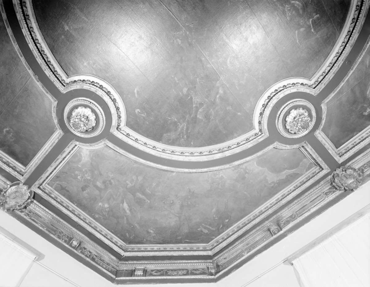 pałac Biskupów Krakowskich - Drugi Pokój Senatorski /I p./ - plafon - północno - zachodni narożnik plafonu z alegorią Powietrza, skan 1