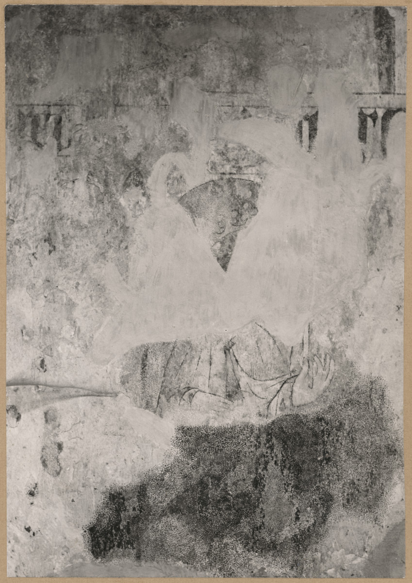 Zespół klasztorny - kościół, wnętrze, prezbiterium, fragment malowidła ściennego, skan 1