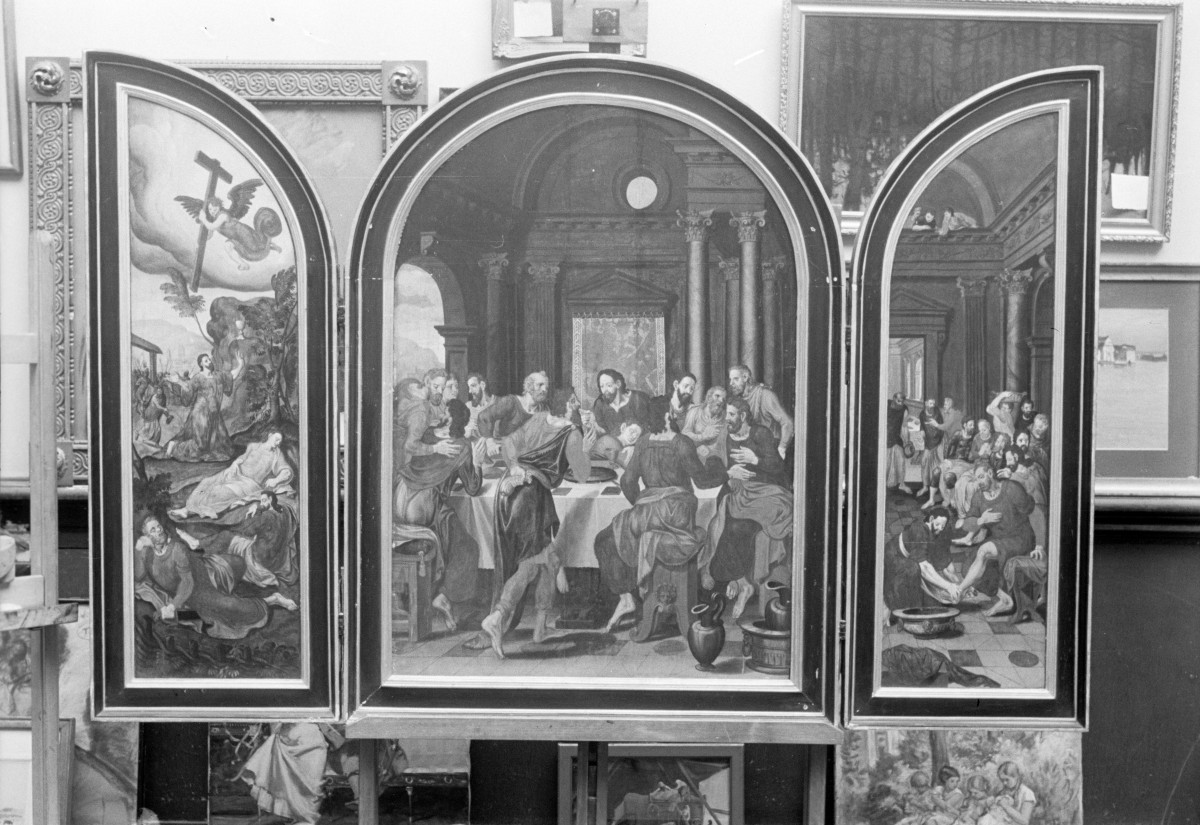 szkoła flamandzka XVI w. - tryptyk "ostatnia wieczerza", awers; Muzeum Narodowe w Poznaniu, skan 1