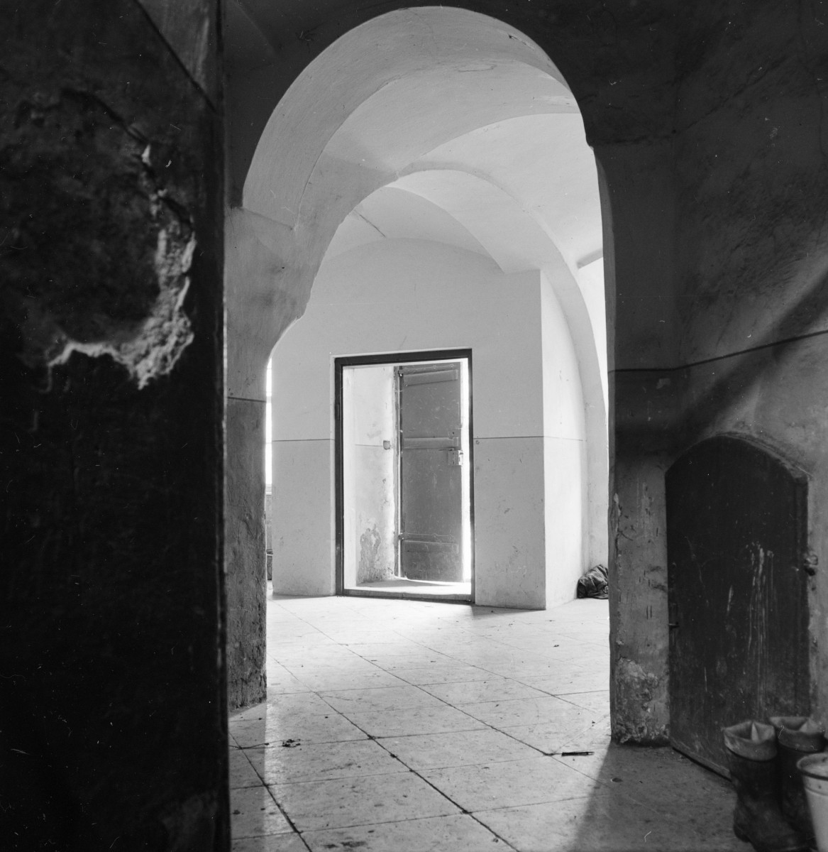 zamek - wnętrze: parter, sień, sklepienie, skan 1