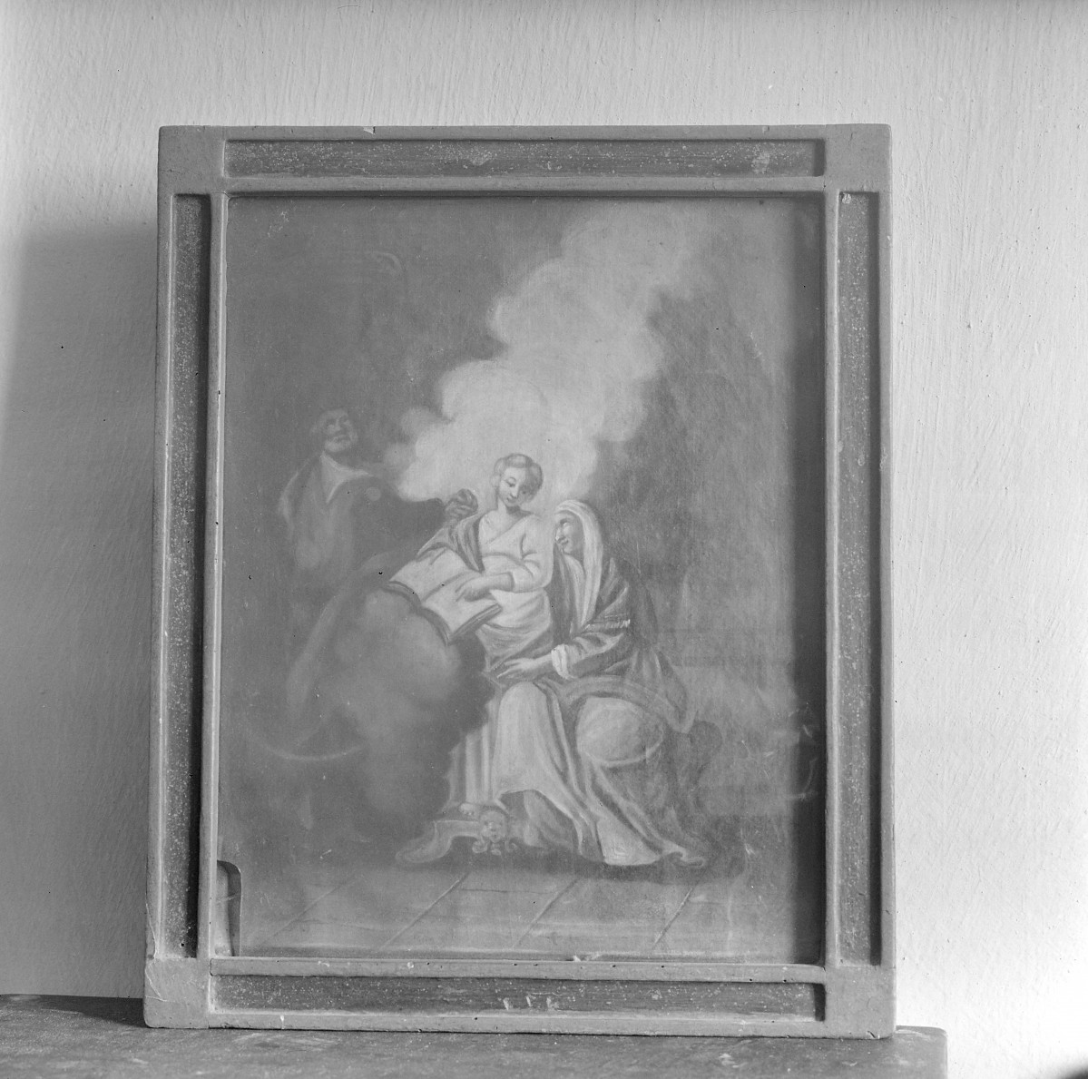 klasztor ss. Mniszek Benedyktynek - zbiory - obraz św. Anny nauczajacej M. Boską /na szkle/ z XVIII w., skan 1