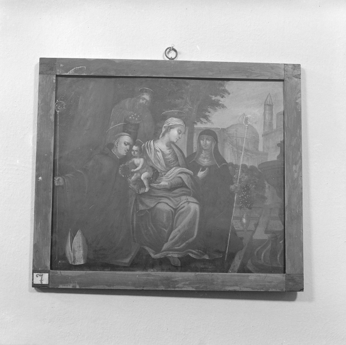 klasztor ss. Mniszek Benedyktynek - zbiory - obraz św. Rodziny z św. Benedyktynem oraz św. Scholastyką, skan 1