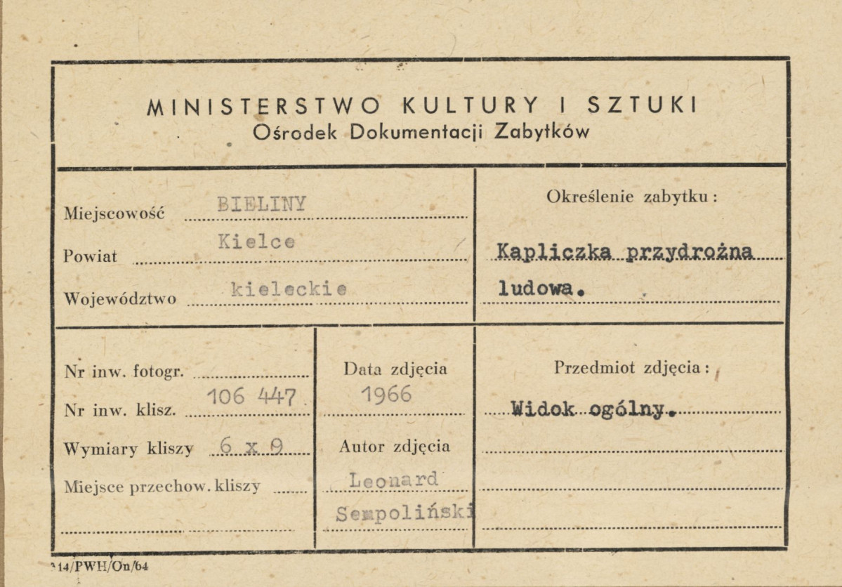 Kapliczka przydrożna drewniana z 1802 r. - metryczka, skan 1