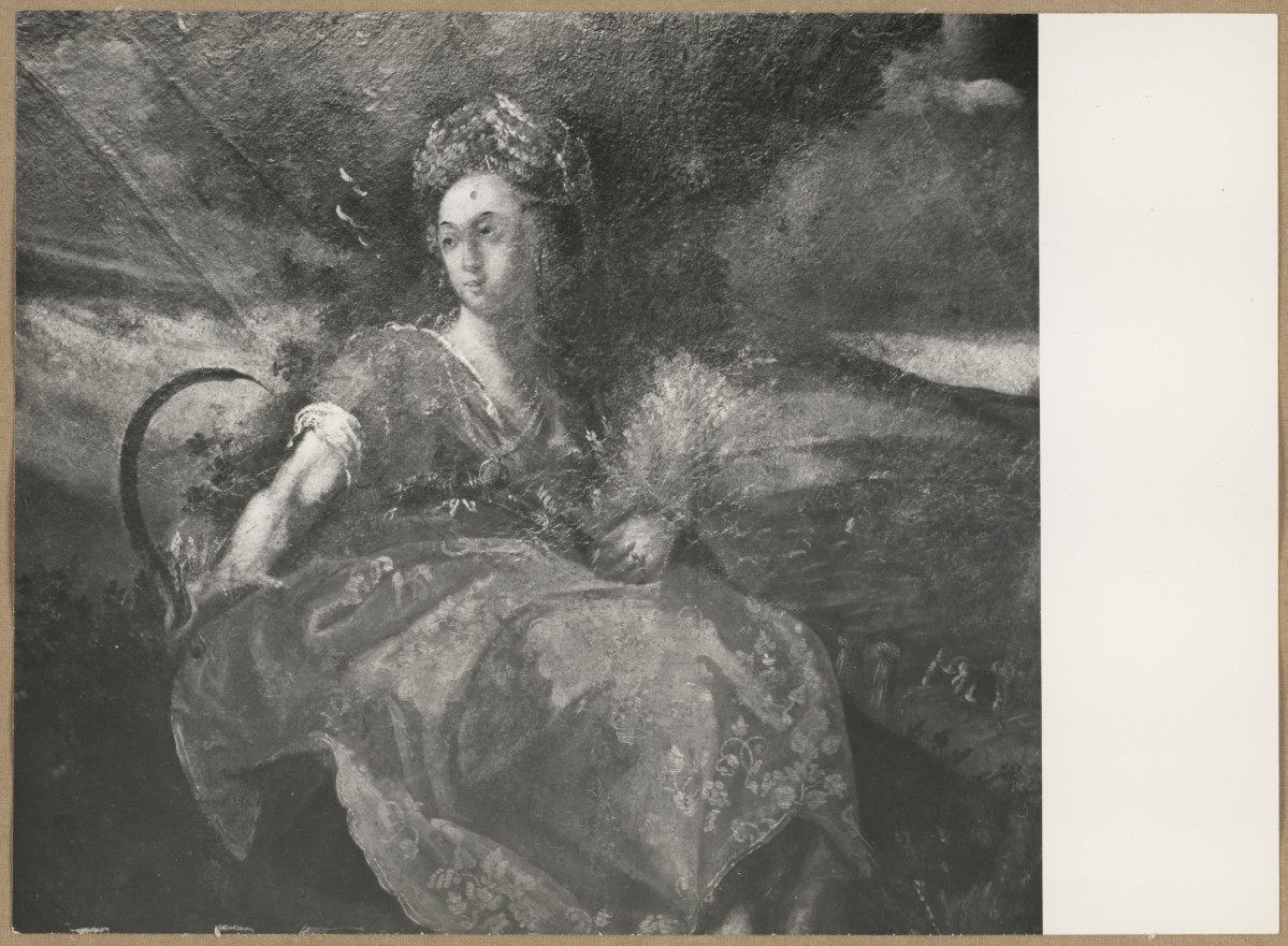 Pałac biskupów - wnętrze, pokój biskupi, plafon ze sceną Sądu nad arianami - fragment sceny bocznej , skan 1