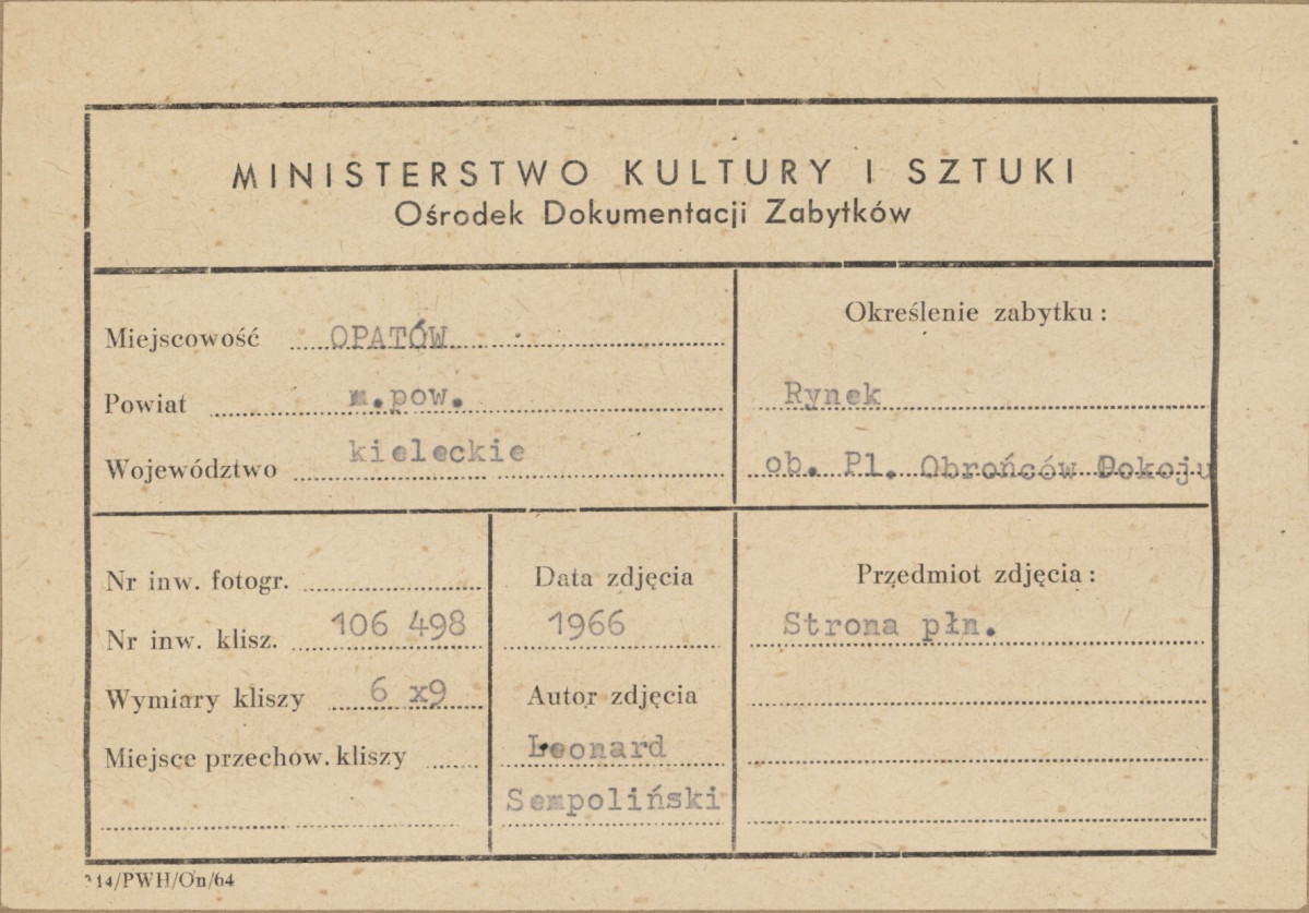 Rynek - widok kamienic po stronie płn. - metryczka

 , skan 1