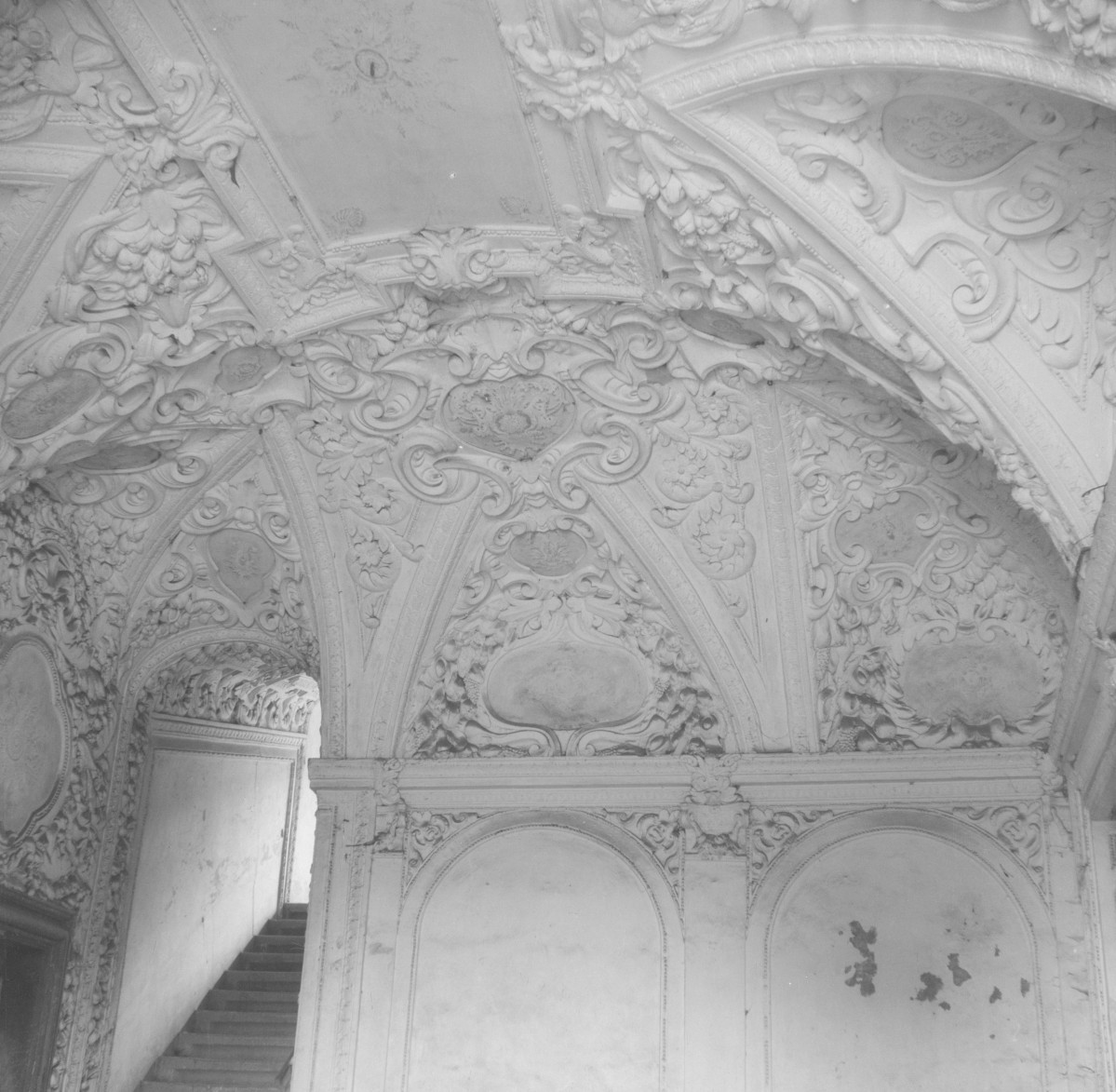 zamek Herbersteinów - sala na parterze, sklepienie, skan 1