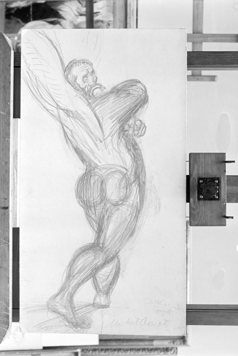 Muzeum Narodowe w Warszawie, Waliszewski Zygmunt "Michał Anioł" rysunek 605x365 mm, skan 1