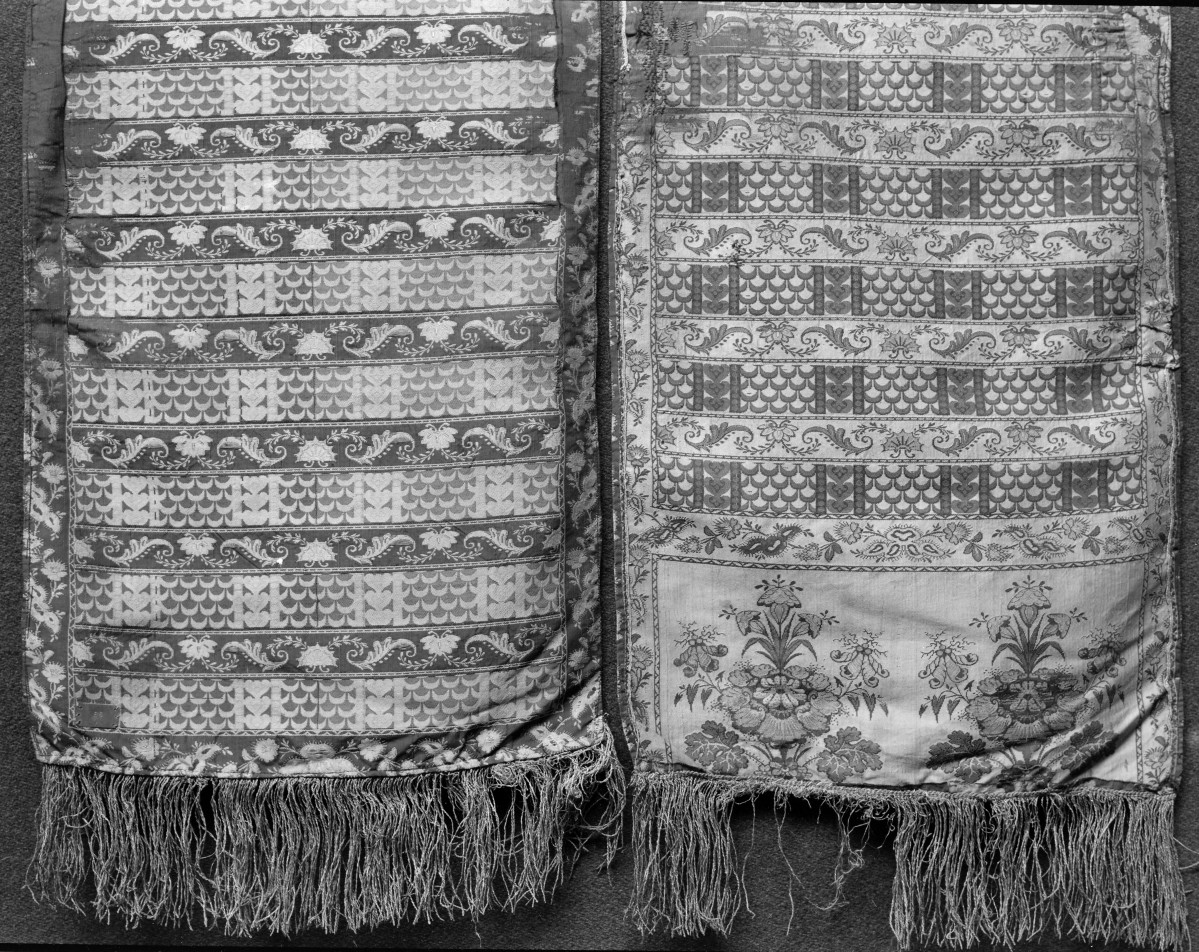 kościół pw. Wniebowzięcia Najświętszej Maryi Panny i św. Zygmunta - Muzeum Diecezjalne - zbiory - pas kontuszowy N 86 - fragment, skan 1