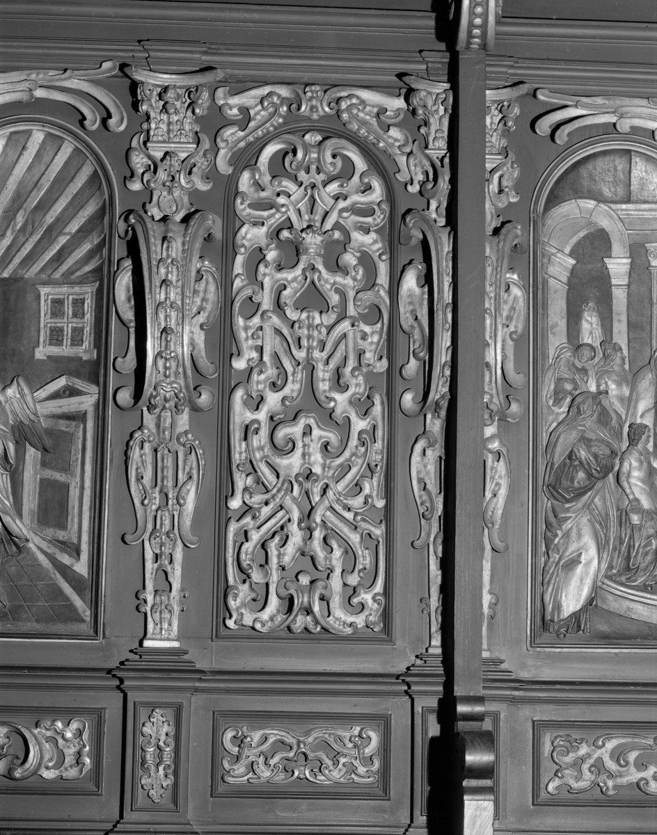 Kościół Mariacki pw. Wniebowzięcia Najświętszej Marii Panny - stalle w prezbiterium (ok. 1635), F. Möller, skan 1