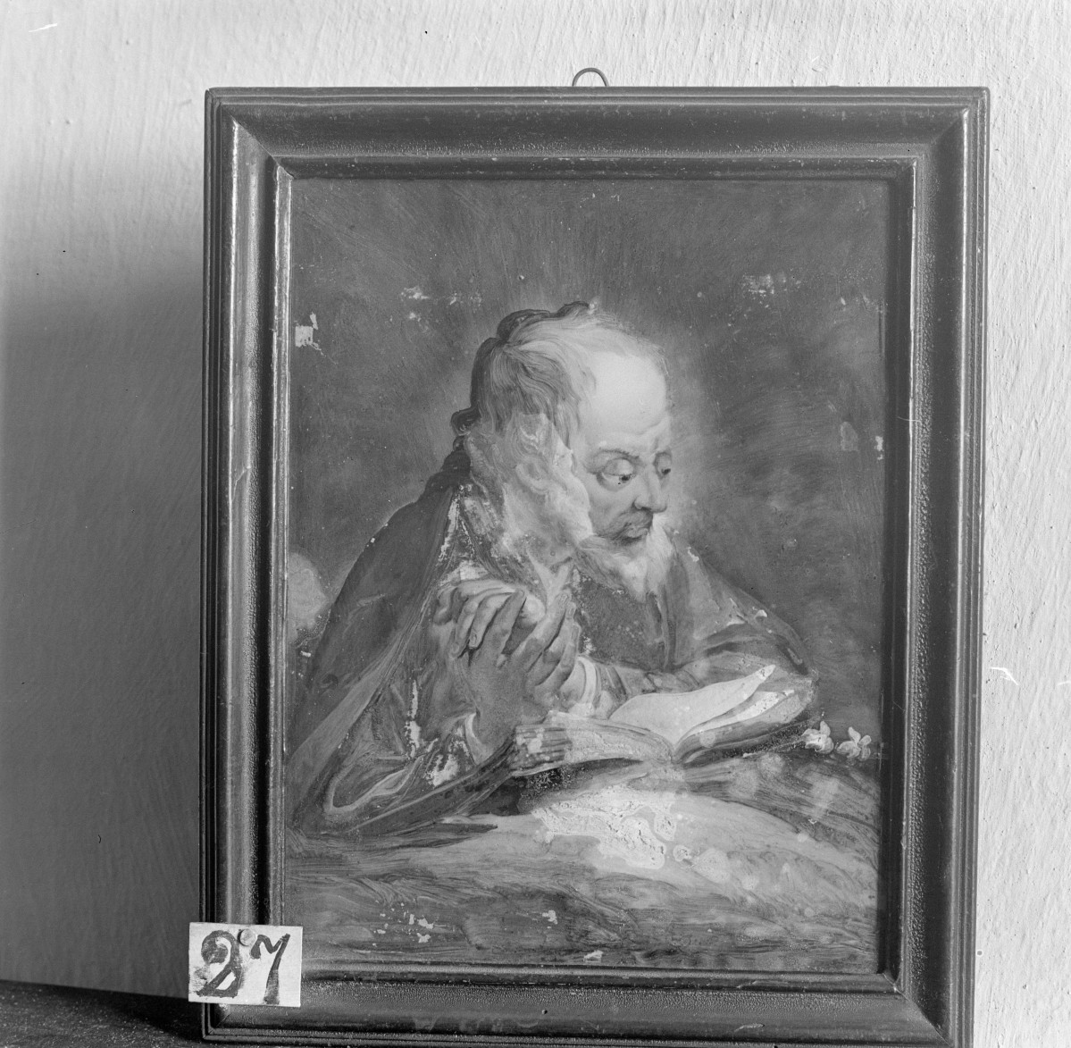 klasztor ss. Mniszek Benedyktynek - zbiory - obraz na szkle - św. Józef z XVIII wieku, skan 1