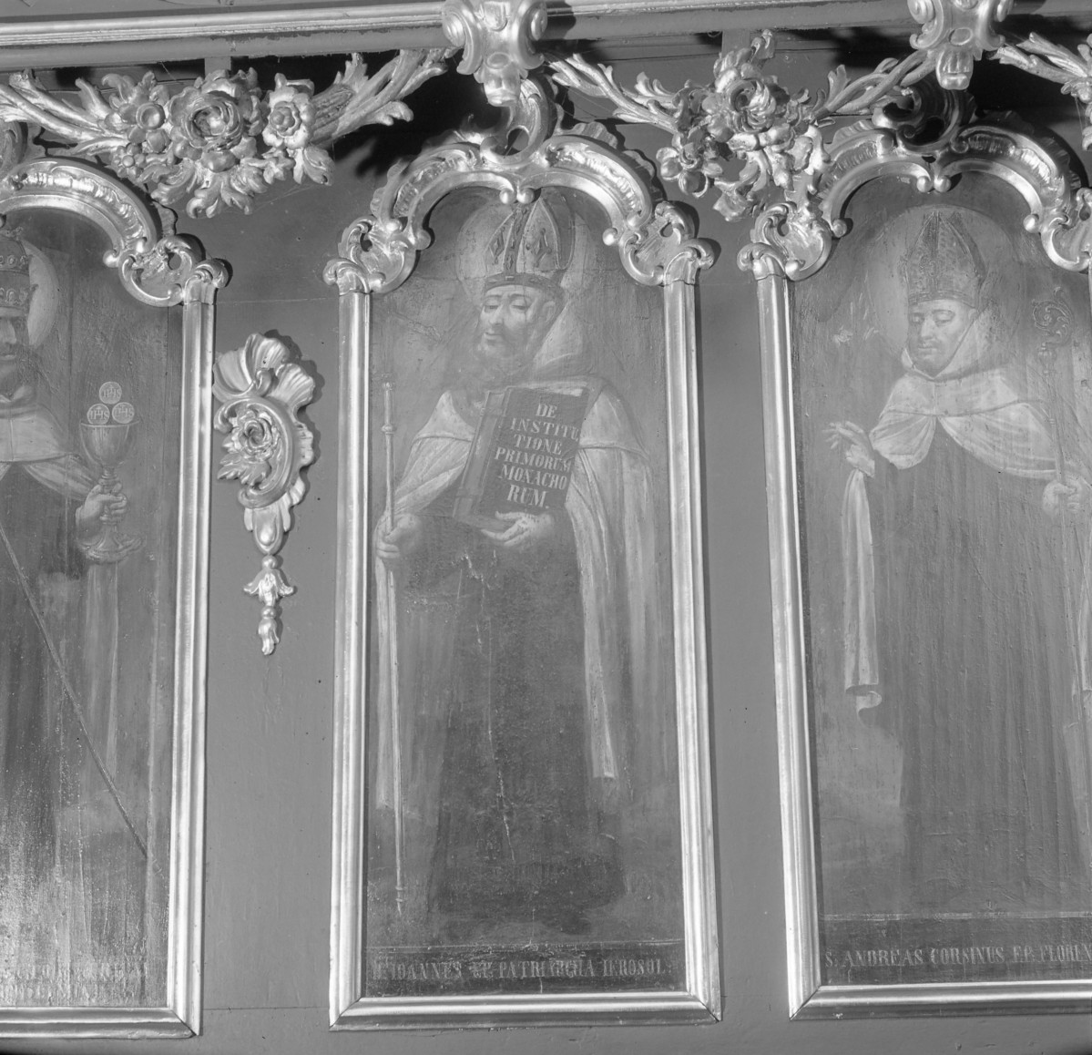 kościół parafialny pw. św.św. Marcina i Mikołaja - stalle, obraz św. Jana patriarchy jerozolimskiego, skan 1