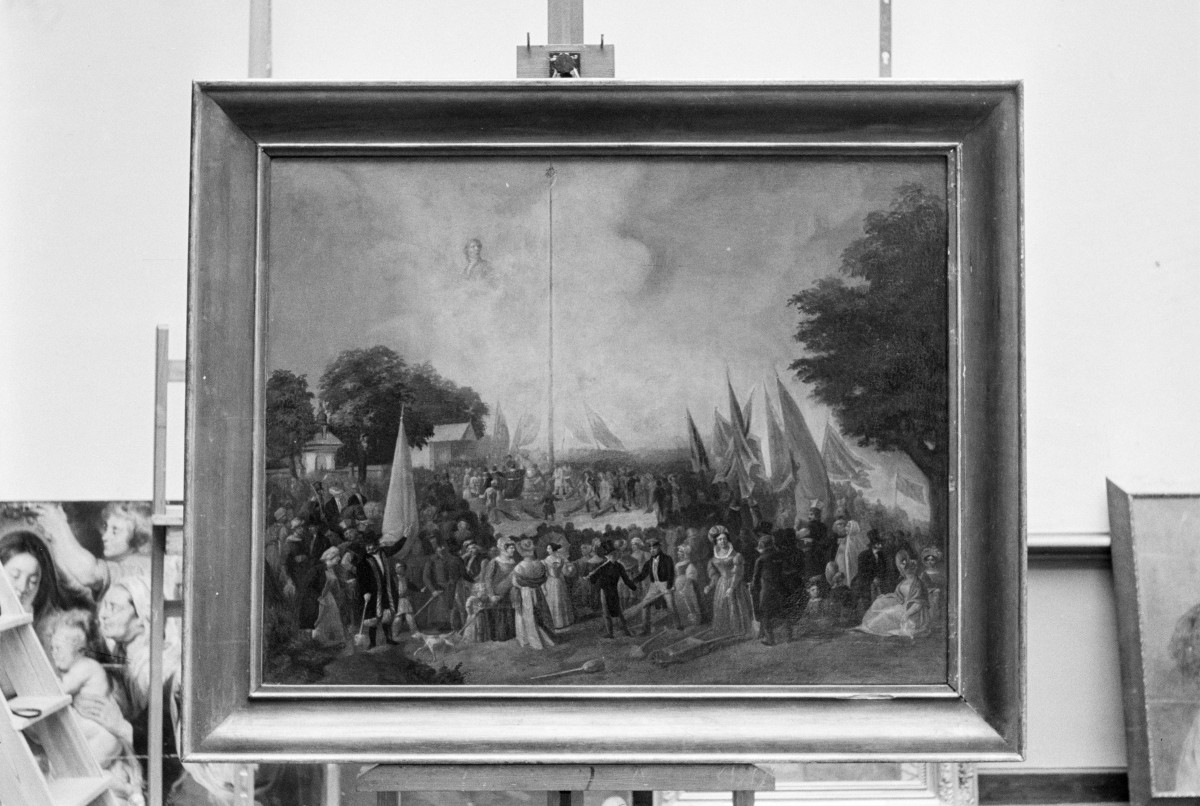 Muzeum Historyczne w Krakowie, Bizański Jan Nepomucen "Sypanie kopca tadeusz Kościuszki", 1090x850 mm, skan 1