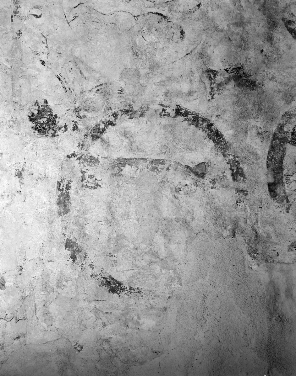 Bazylika N.M.P - wnętrze. Południowa kaplica świątyni i freski na ścianach. Fragment polichromii., skan 1