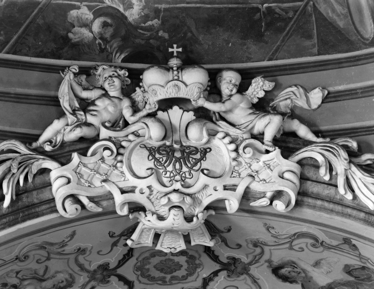 mauzoleum Piastów Świdnickich przy kościele pw. Wniebowzięcia Najświętszej Marii Panny  - wnętrze - fragment dekoracji sklepienia północnego, skan 1