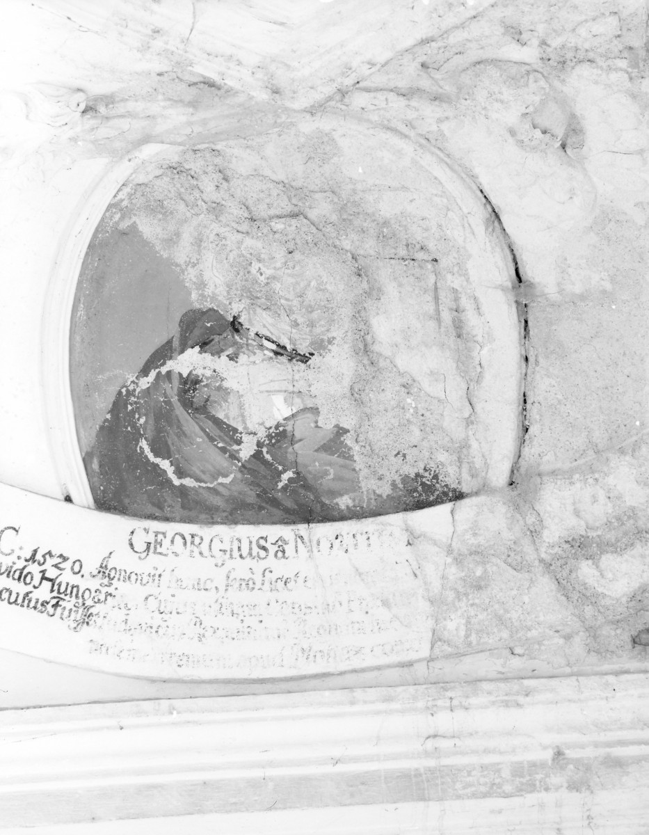 pałac - wnętrze: portret Jerzego Nostitza w fasecie sali balowej, skan 1