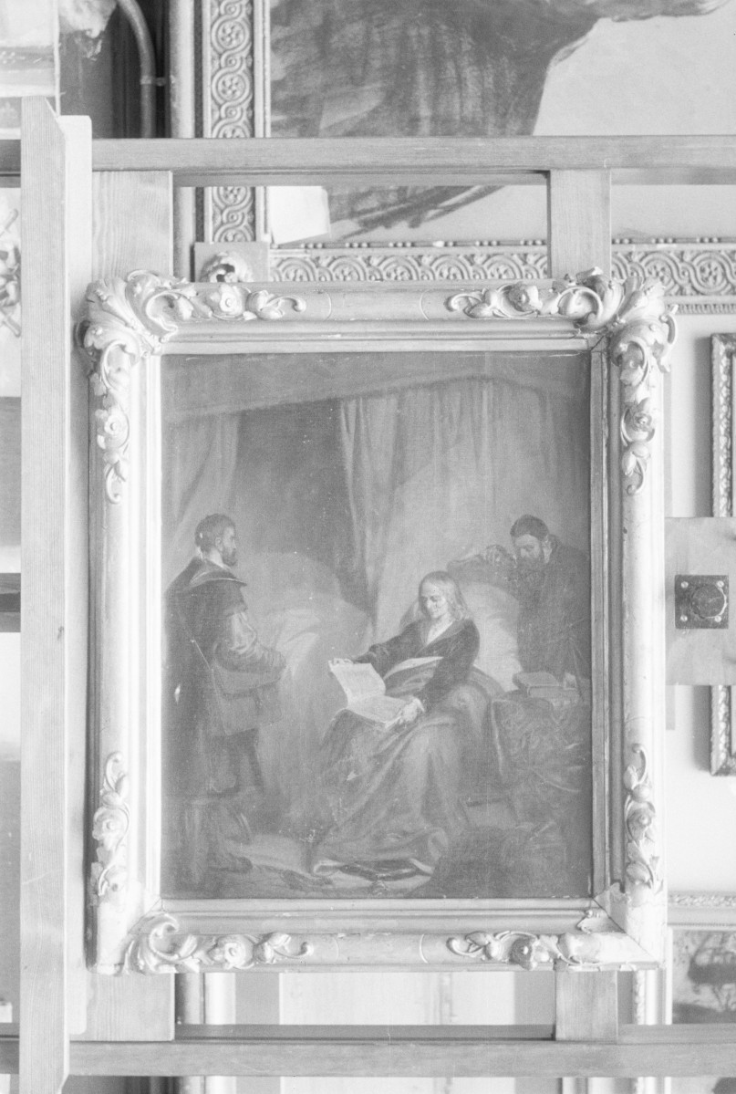 Muzeum Narodowe w Warszawie, Eliasz Walery "Kopernik na łożu śmierci", 510x395 mm, skan 1