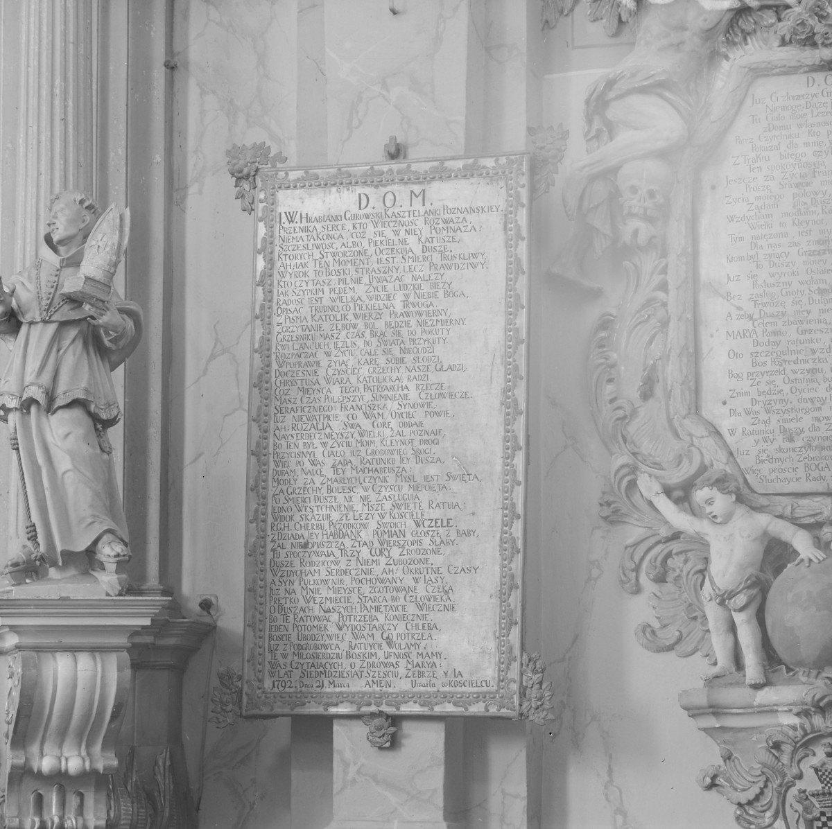 kościół św. Józefa - wnętrze: epitafium rodziny Gurowskich, skan 1