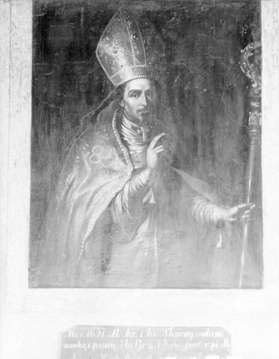 pałac Biskupów Krakowskich - Izba Stołowa Górna /sala portretowa/ /I p./ - ściana północna - portret Andrzeja Trzebickiego, skan 1