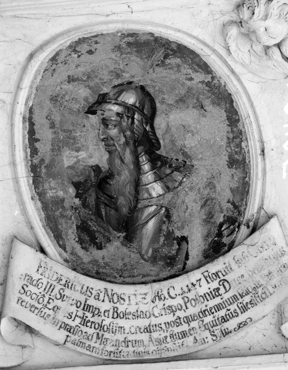 pałac - wnętrze: portret Fryderyka Nostitza w fasecie sali (balowej) antenatów, skan 1