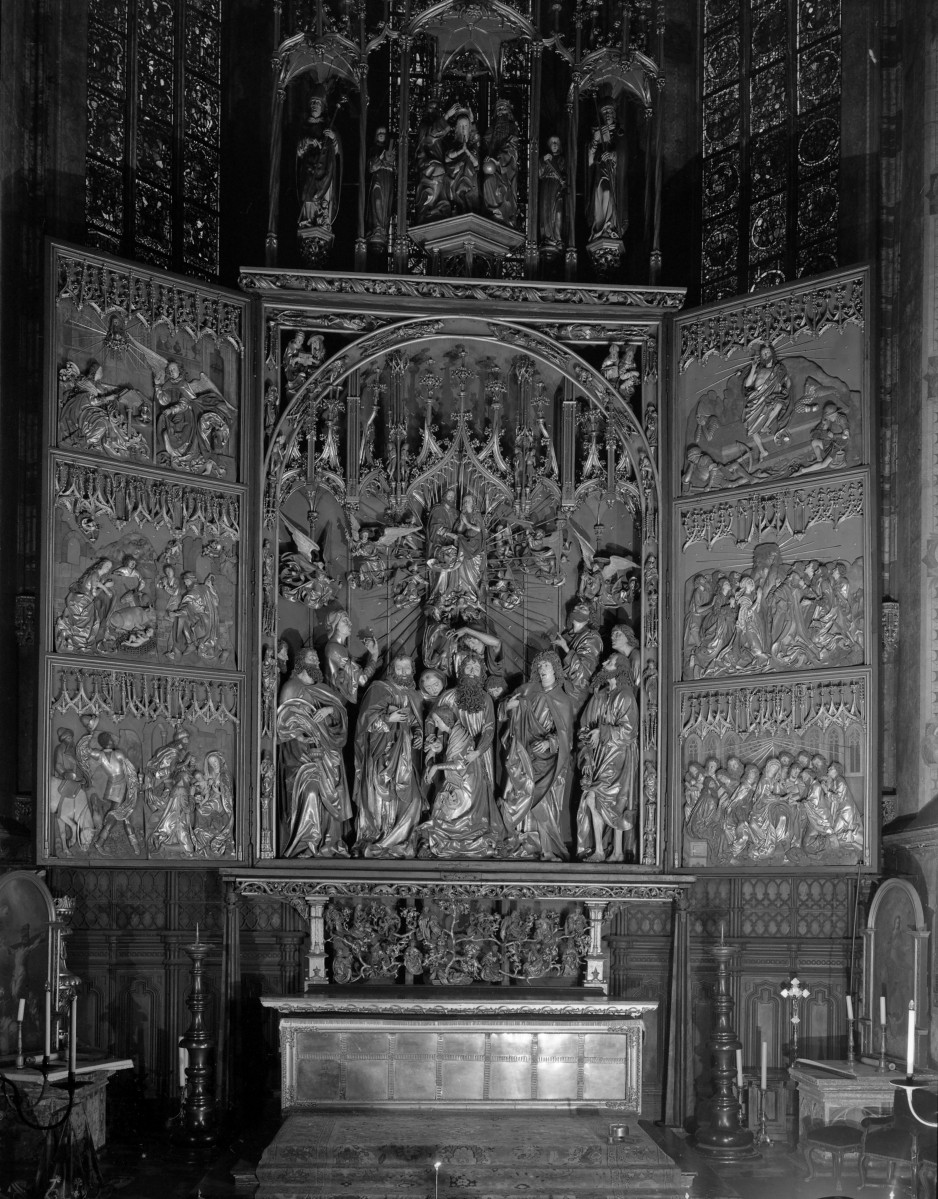 Kościół Mariacki pw. Wniebowzięcia Najświętszej Marii Panny - ołtarz Wita Stwosza: otwarty, skan 1