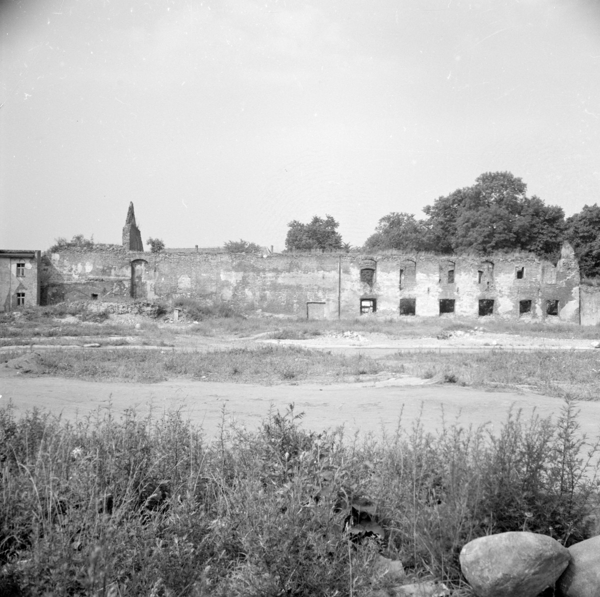 zamek krzyżacki (ruiny) - widok od wschodu, skan 1