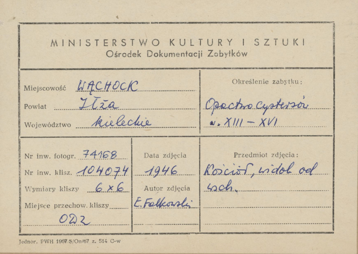 Zespół opactwa Cystersów - kościół, widok od strony wsch. - metryczka, skan 1