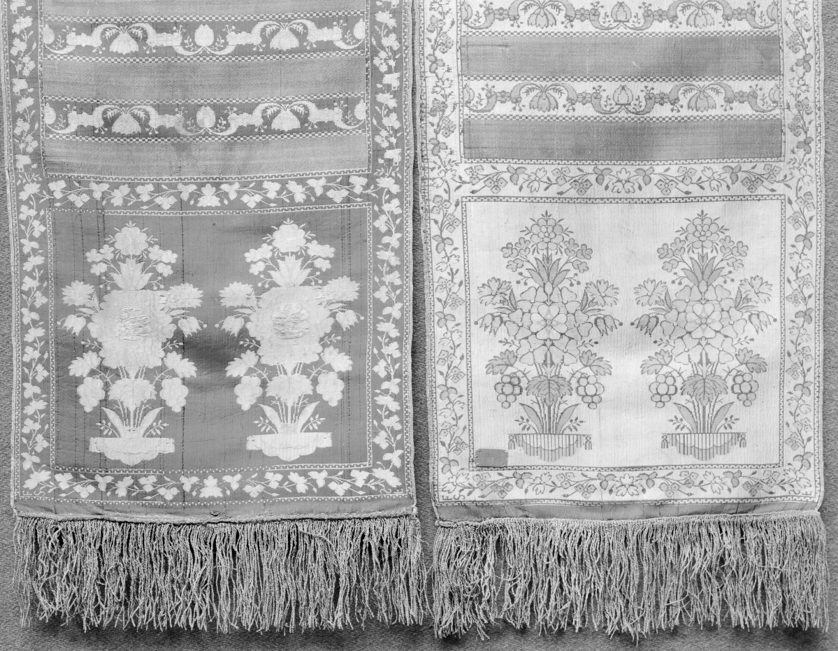 kościół pw. Wniebowzięcia Najświętszej Maryi Panny i św. Zygmunta - Muzeum Diecezjalne - zbiory - pas kontuszowy N 13 - fragment, skan 1