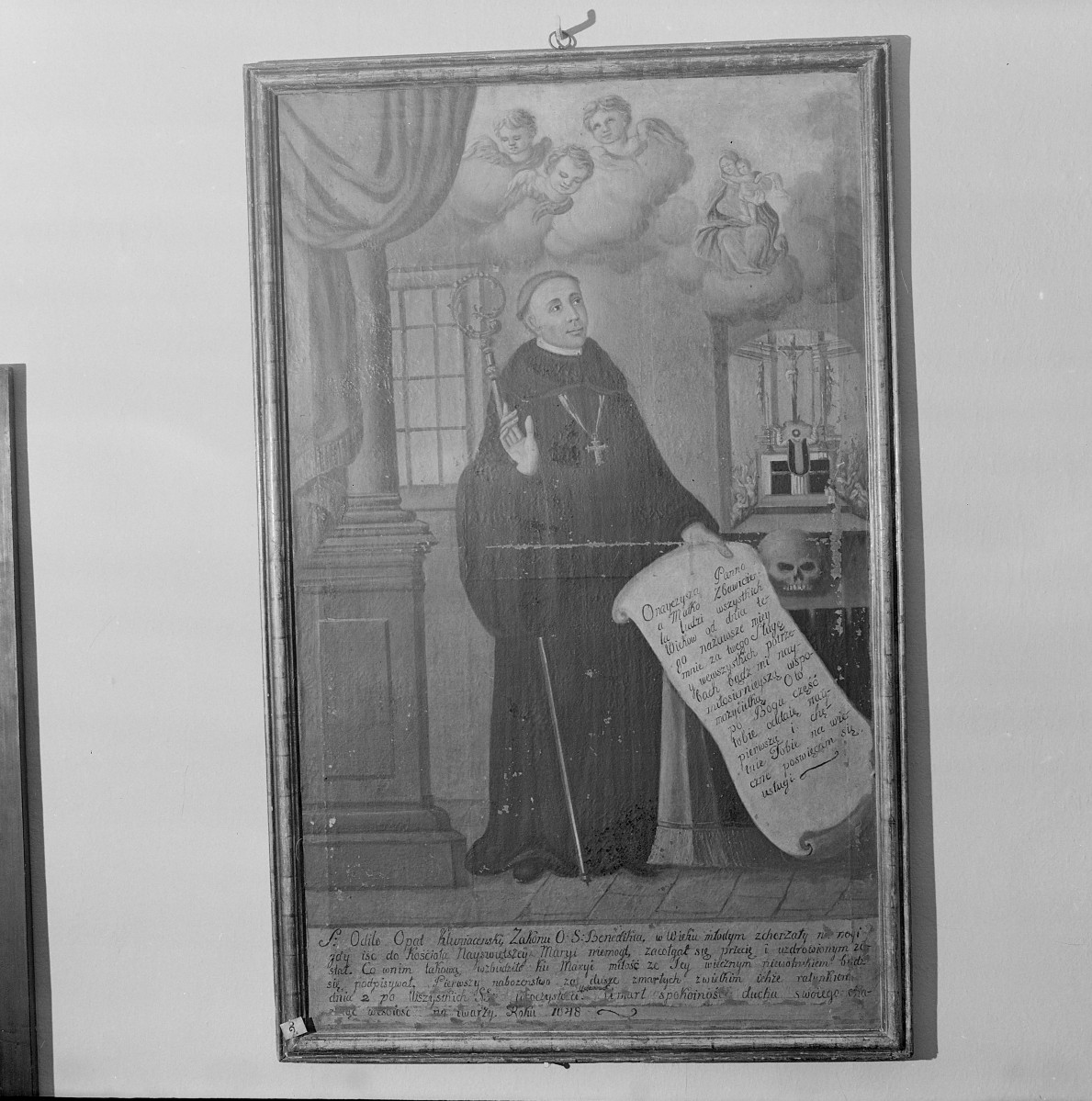 klasztor ss. Mniszek Benedyktynek - zbiory - obraz św. Odilon z XVII / XVIII w., skan 1