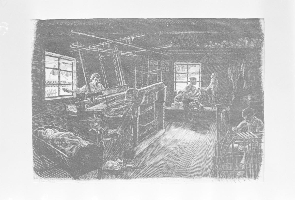 Muzeum Etnograficzne w Krakowie, Wałach Jan "Tkacz", drzeworyt 220x305 mm, skan 1