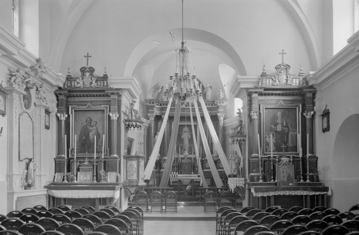kościół pw. św. Jana Chrzciciela - wnętrze - nawa główna - prezbiterium - ołtarz, skan 1