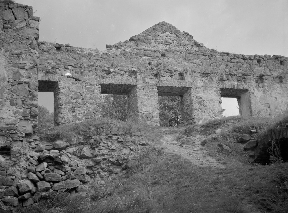 ruiny dworu - frament wnętrza I piętra, skan 1