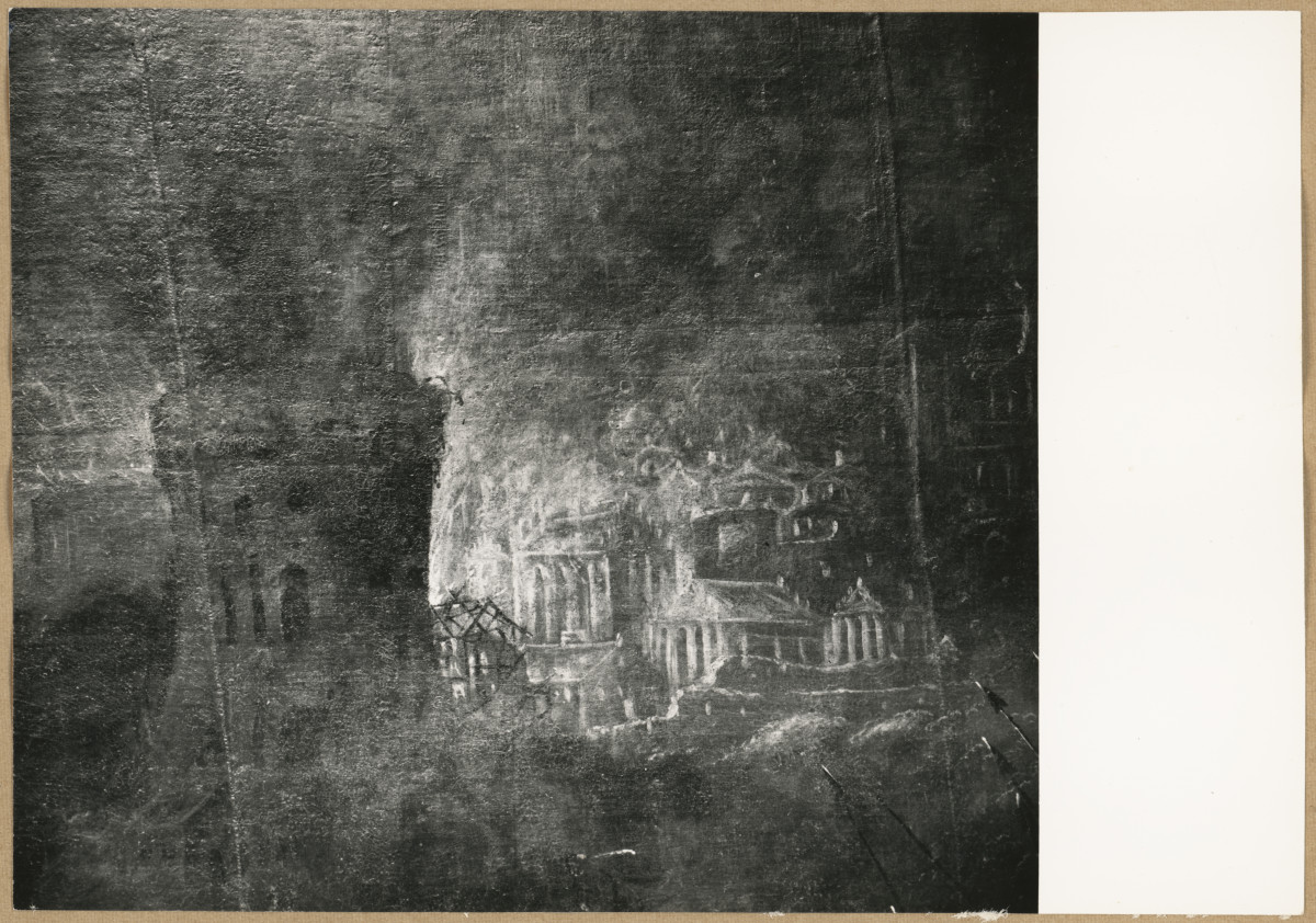 Pałac biskupów - wnętrze , II pokój senatorski , fragment plafonu , skan 1