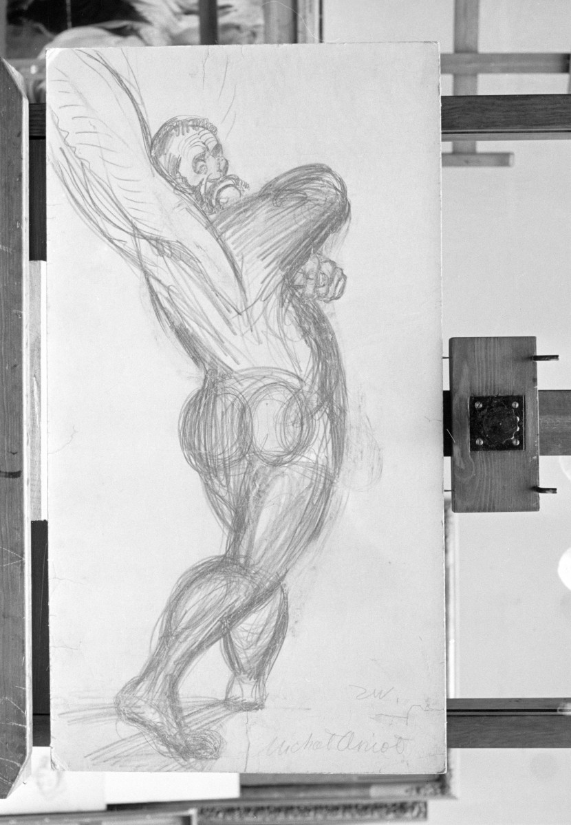 Muzeum Narodowe w Warszawie, Waliszewski Zygmunt "Michał Anioł" rysunek 605x365 mm, skan 1