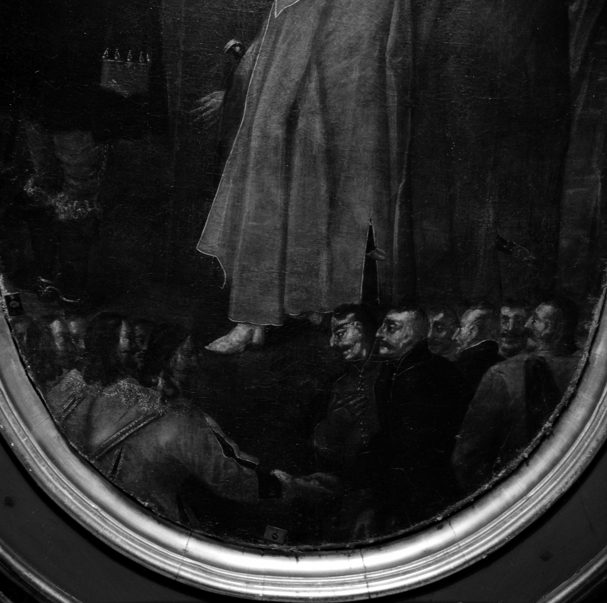 pałac Biskupów Krakowskich - Pierwszy Pokój Senatorski /I p./ - plafon - część środkowa ze sceną przyjęcia posłów szweckich przez króla Władysława IV - fragment, skan 1