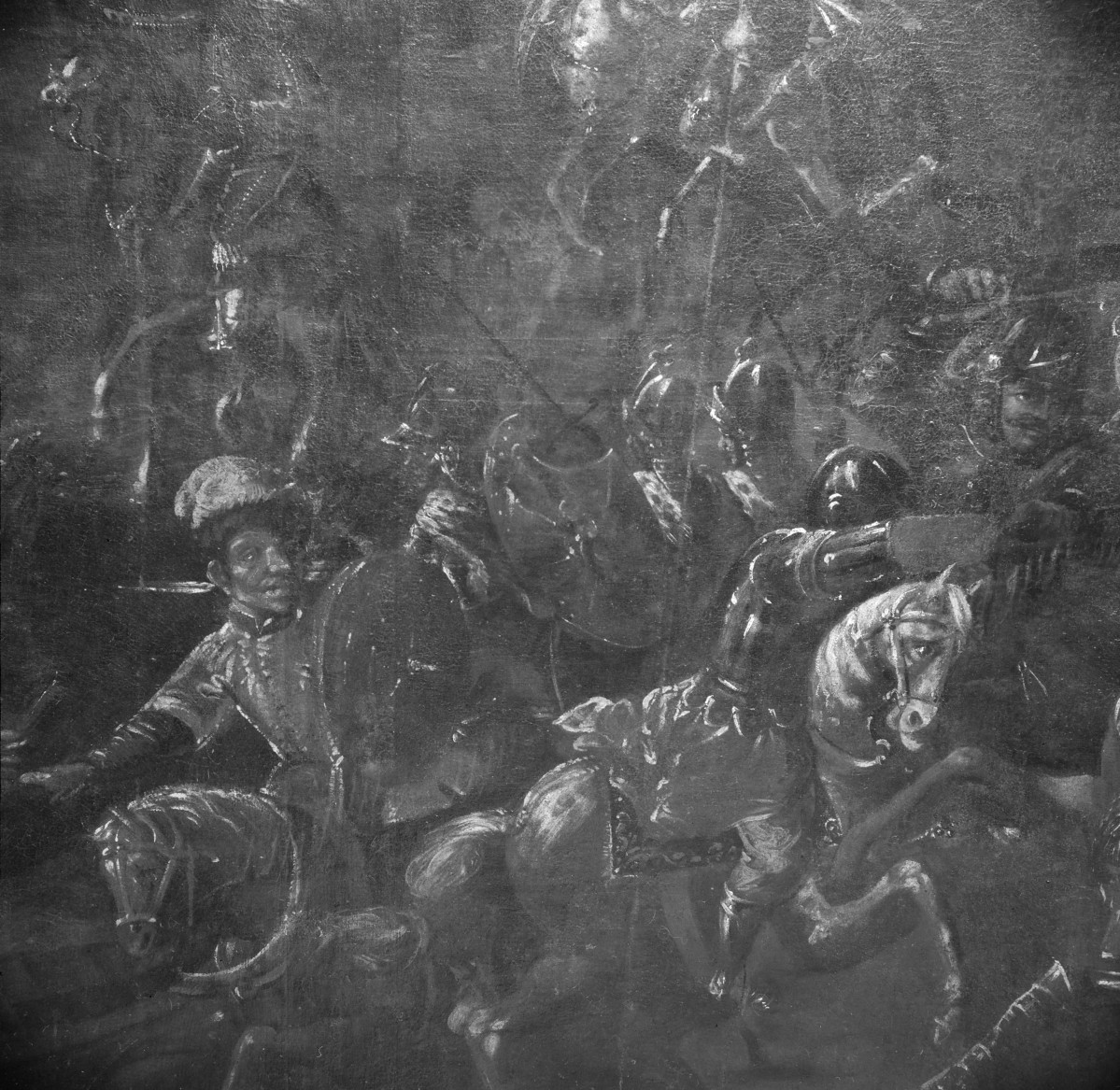 pałac Biskupów Krakowskich - Drugi Pokój Senatorski /I p./ - plafon - część środkowa ze sceną Pożar Moskwy - fragment, skan 1