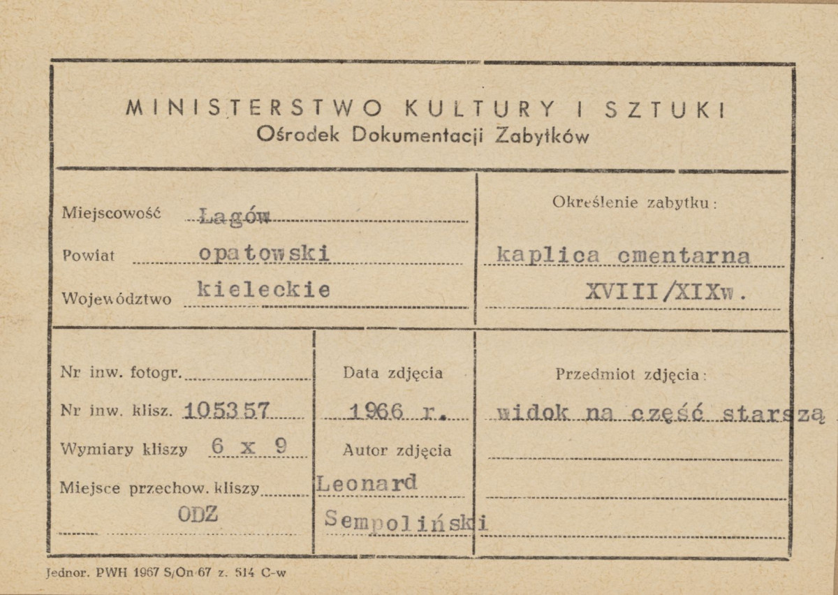 Kaplica cmentarna - elewacja boczna i tylna - metryczka


, skan 1