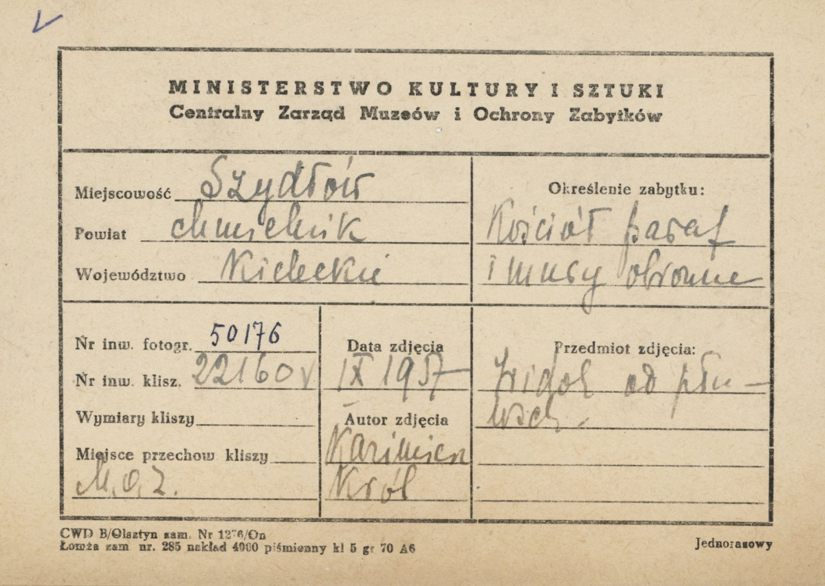 Mury obronne - w pobliżu kościoła parafialnego, widok od strony płd. - metryczka, skan 1