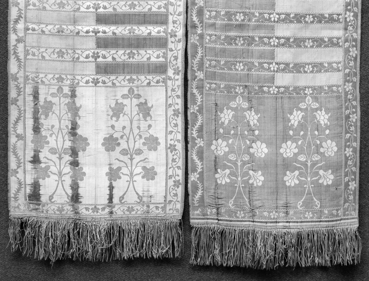 kościół pw. Wniebowzięcia Najświętszej Maryi Panny i św. Zygmunta - Muzeum Diecezjalne - zbiory - pas kontuszowy N 9 - fragment, skan 1