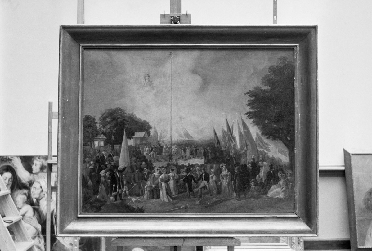 Muzeum Historyczne w Krakowie, Bizański Jan Nepomucen "Sypanie kopca tadeusz Kościuszki", 1090x850 mm, skan 1