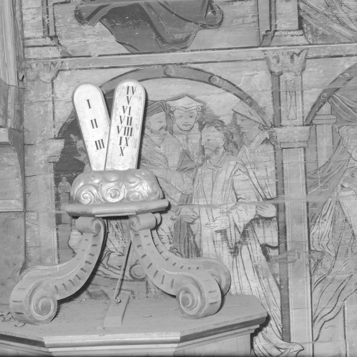 kościół parafialny pw. Matki Boskiej Różańcowej i św. Jana Kantego, 1527 r. - polichromia 1. połowa XVII w., cykl pasyjny - fragment, skan 1