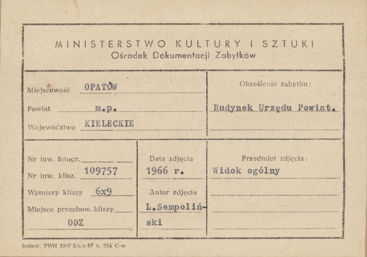 Rynek - widok budynku nr 1, elewacja frontowa - metryczka

 , skan 1