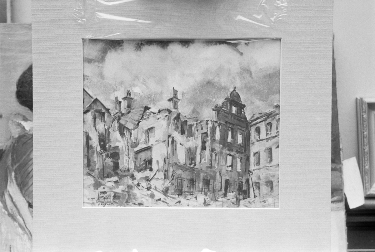 Antoni Suchanek - pałac biskupi w Warszawie, pastel, Muzeum Narodowe w Warszawie, skan 1